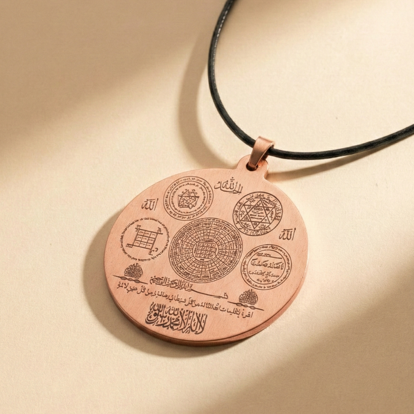 Mühr-ü Süleyman + Vefkli Koruma ve Bereket Tılsımı Kolyesi Bakır