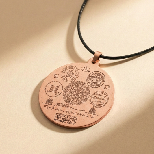 Mühr-ü Süleyman + Vefkli Koruma ve Bereket Tılsımı Kolyesi Bakır